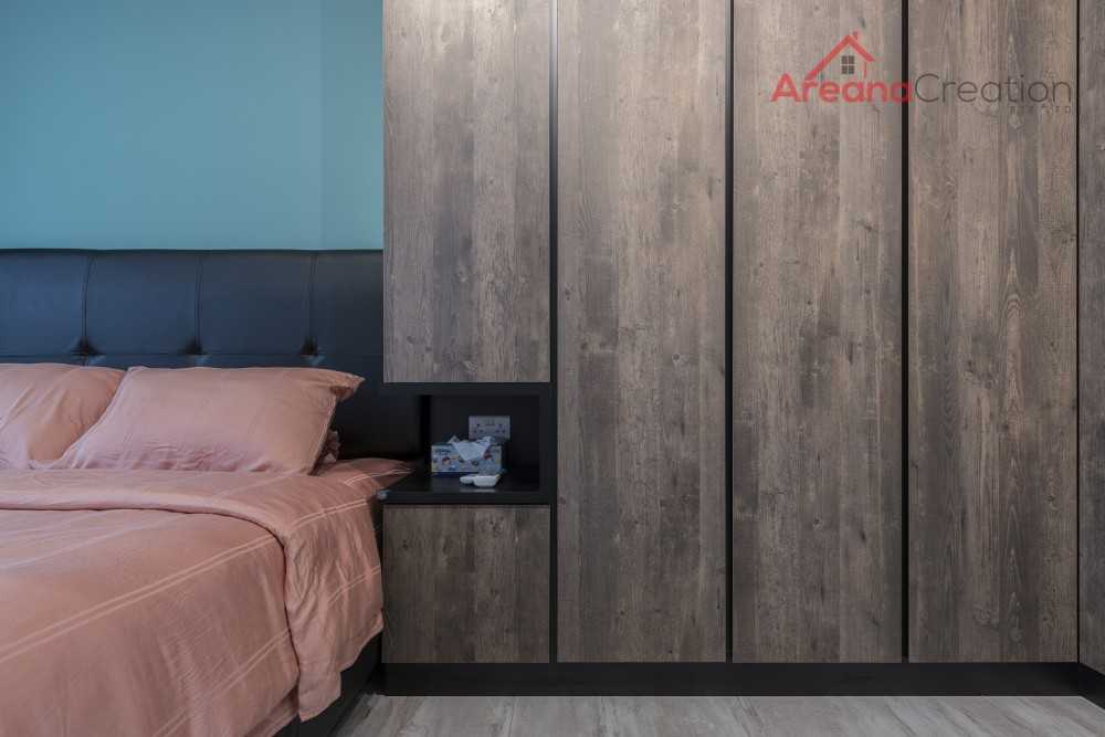 Industrial Bedroom with Cove Lighting and Wardrobe