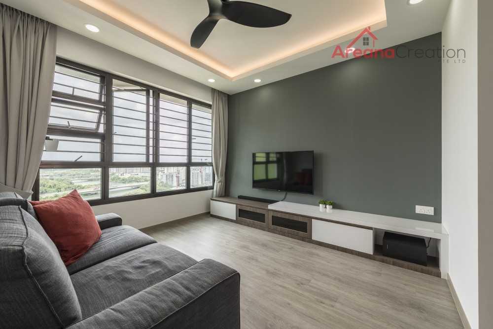 Contemporary Living Room with TV Console and Side Table