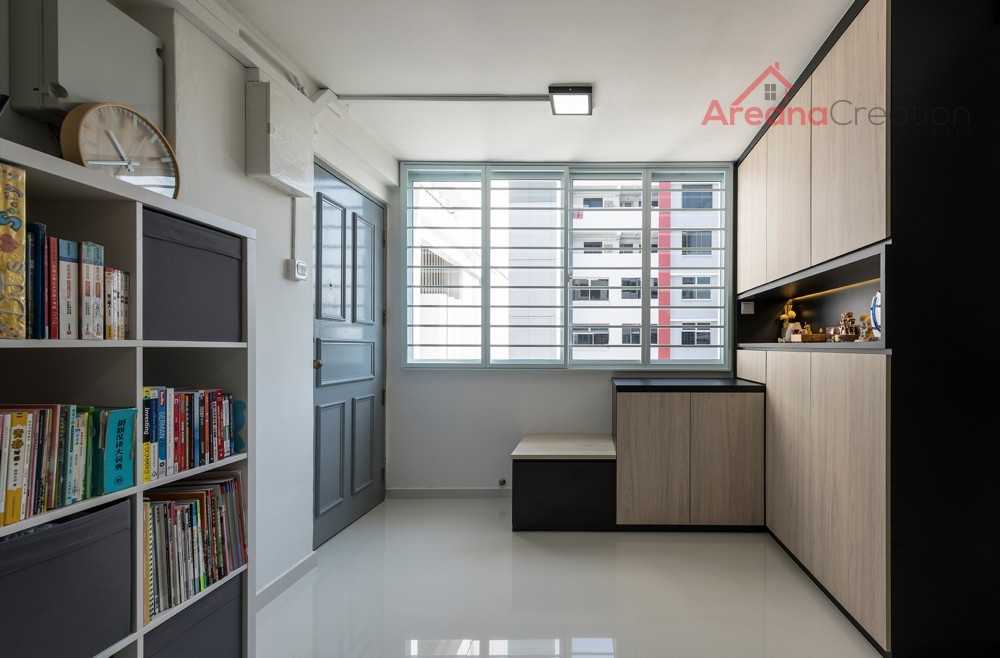 Contemporary Entryway with Mirror and Seating Bench