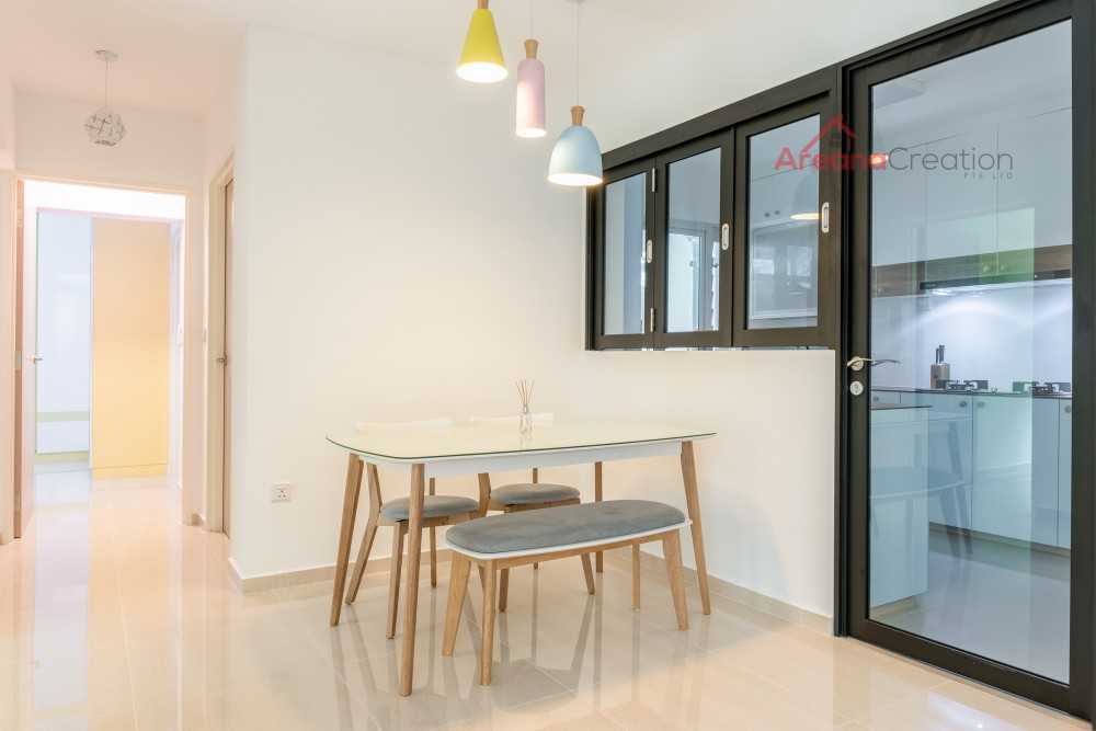 Scandinavian Dining Room with Downlights and Dining Table