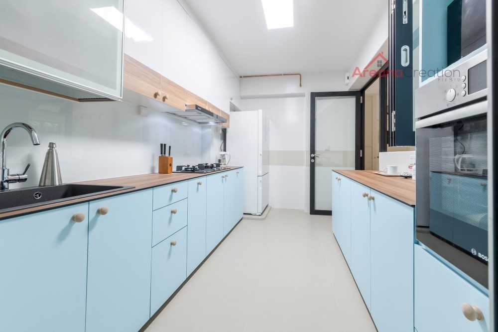 Scandinavian Kitchen with Vinyl Flooring and Wood Flooring