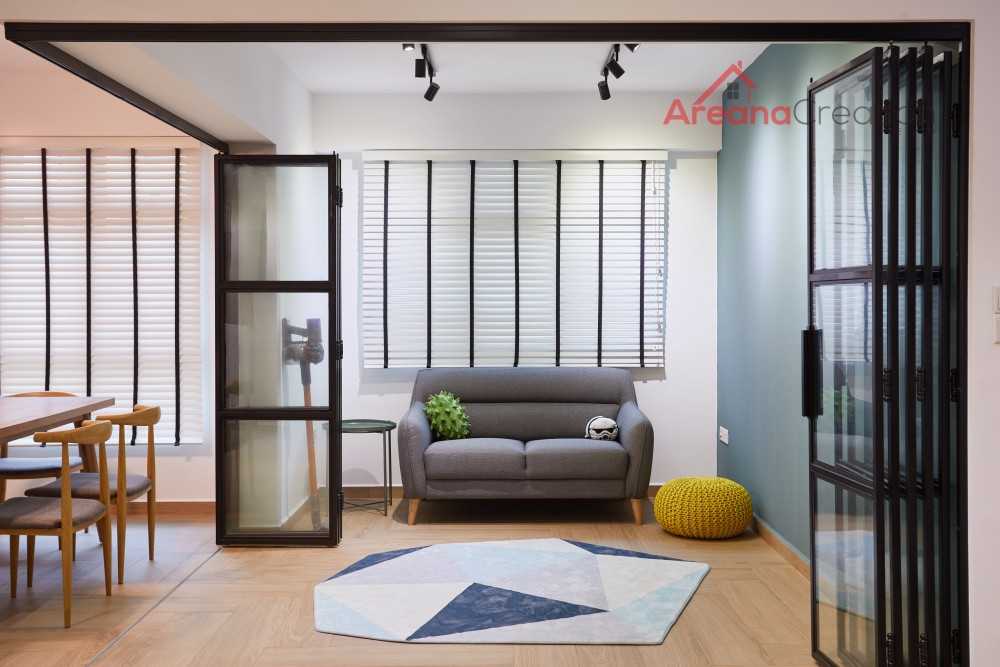 Scandinavian Study with Drop Light and Cove Lighting