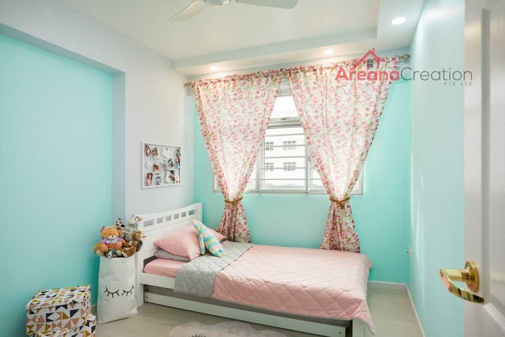 Modern Bedroom with Queen Bed and Single Bed