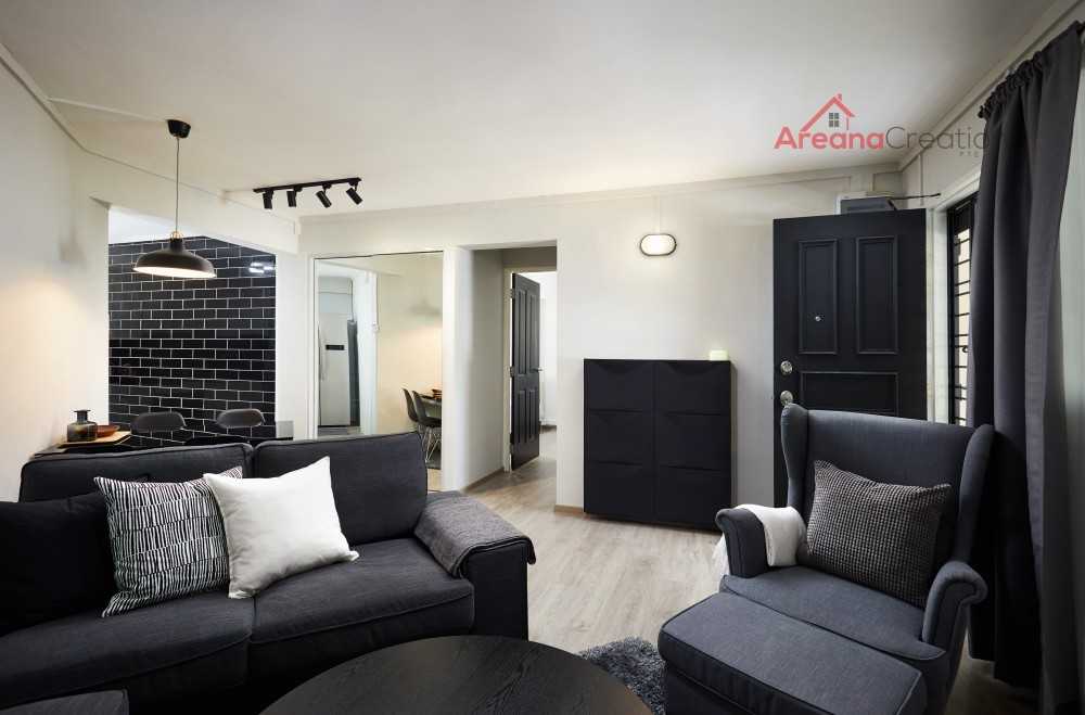 Contemporary Living Room with TV Console and Sofa