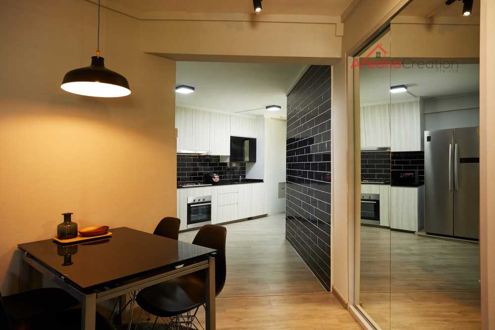 Contemporary Living Room with TV Console and Feature Wall