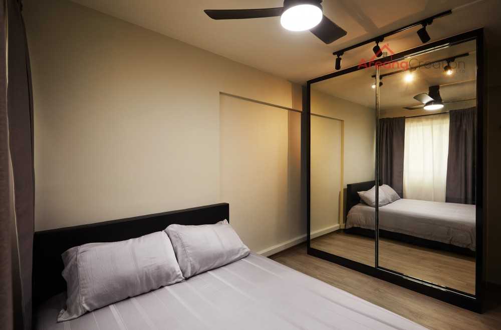 Contemporary Bedroom with Drop Light and Cove Lighting