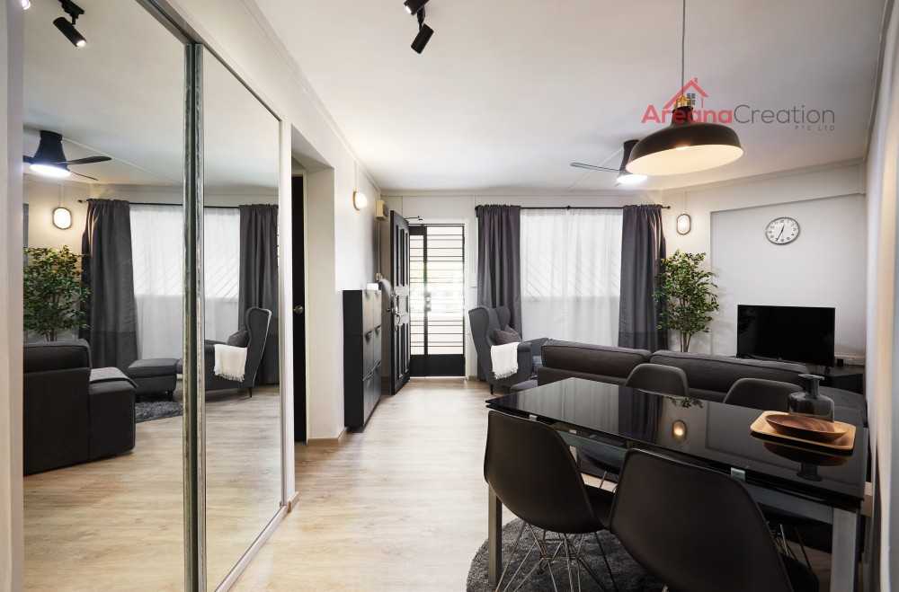 Contemporary Living Room with TV Console and Sofa