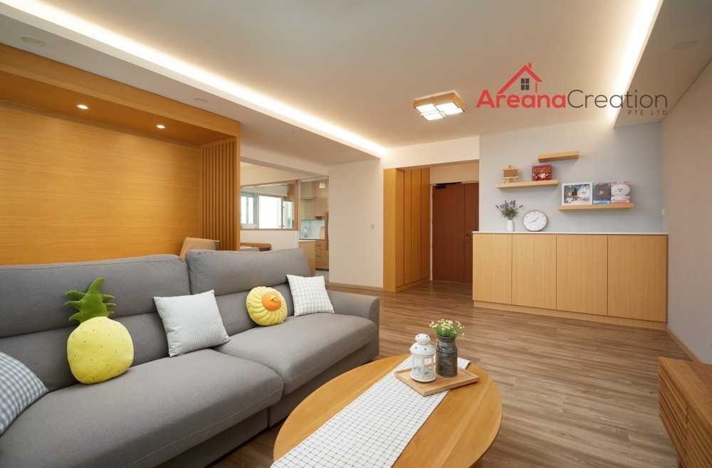 Contemporary Living Room with TV Console and Sofa