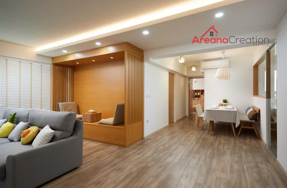 Contemporary Living Room with TV Console and Ceiling Light