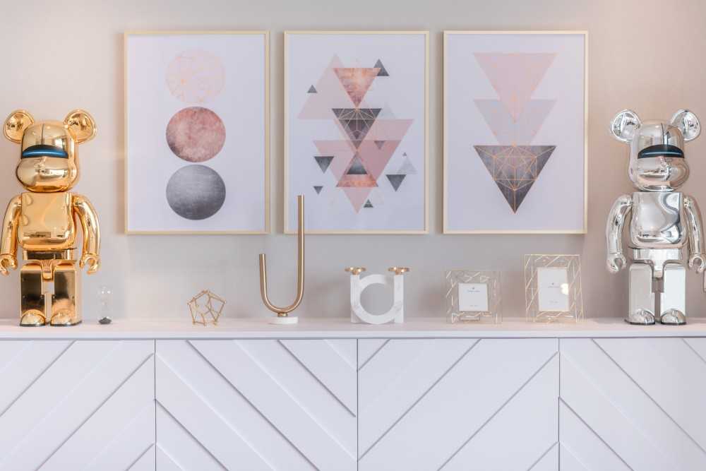 Scandinavian Foyer with Artwork and Console Table