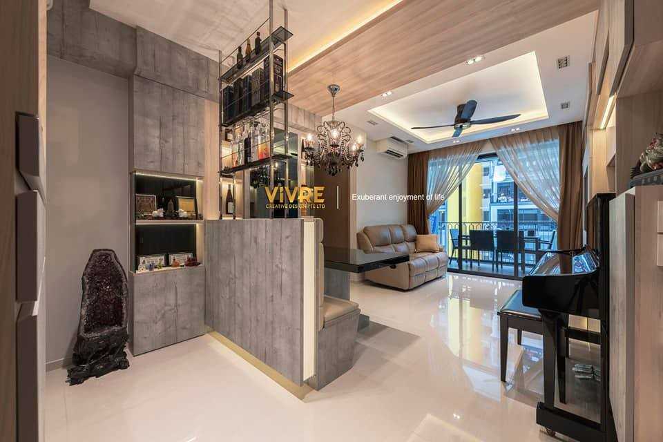 Asian Dining Room with Cove Lighting and Chandelier
