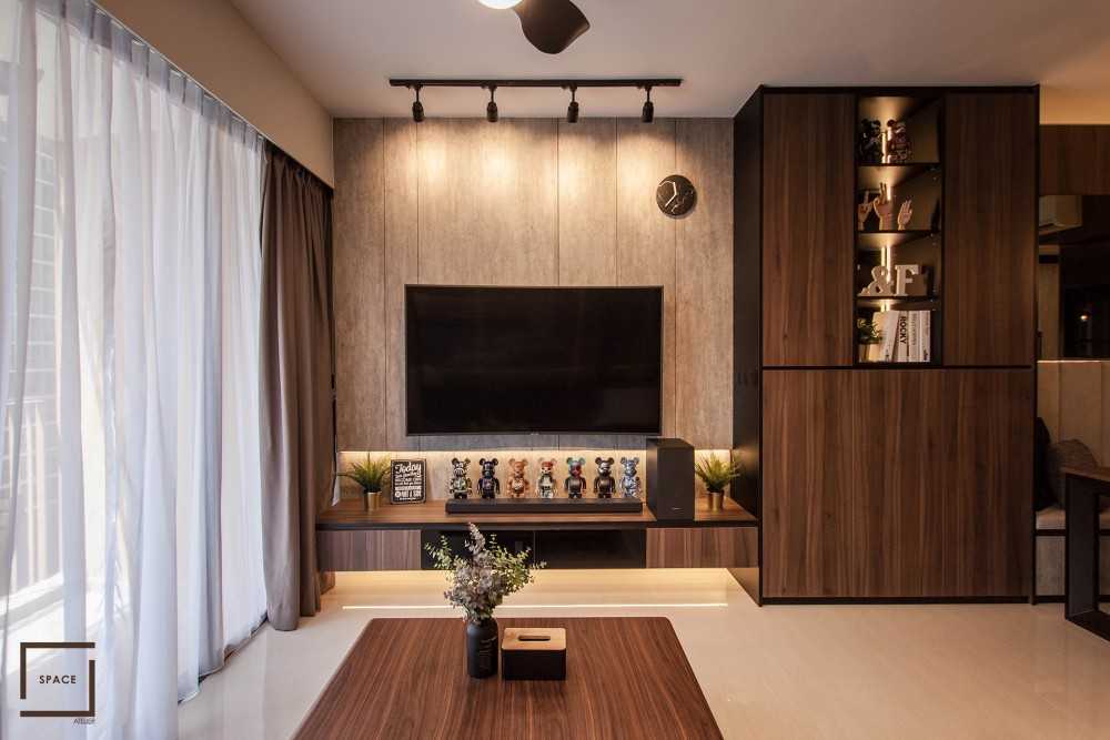 Industrial Living Room with TV Console and Sofa