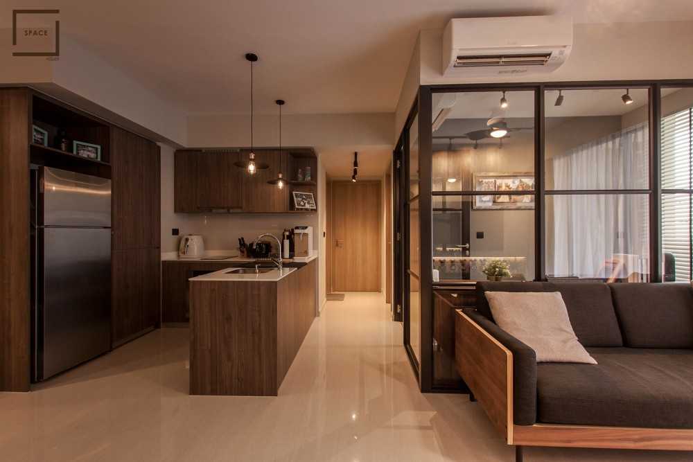 Industrial Kitchen with Cupboard and Open Kitchen