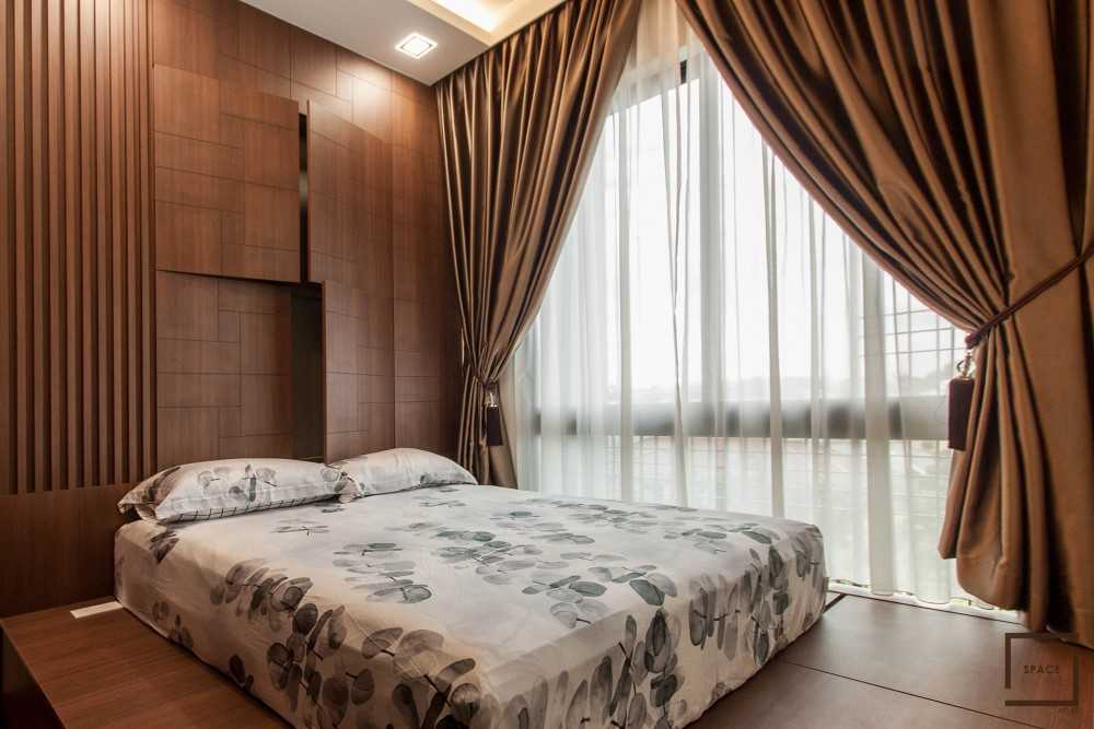 Contemporary Bedroom with Platform Bed and Ceiling Light