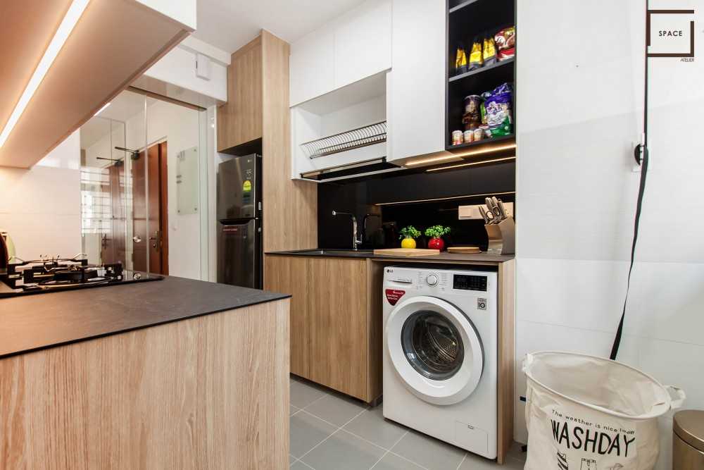 Scandinavian Kitchen with Cupboard and Kitchen Accessories