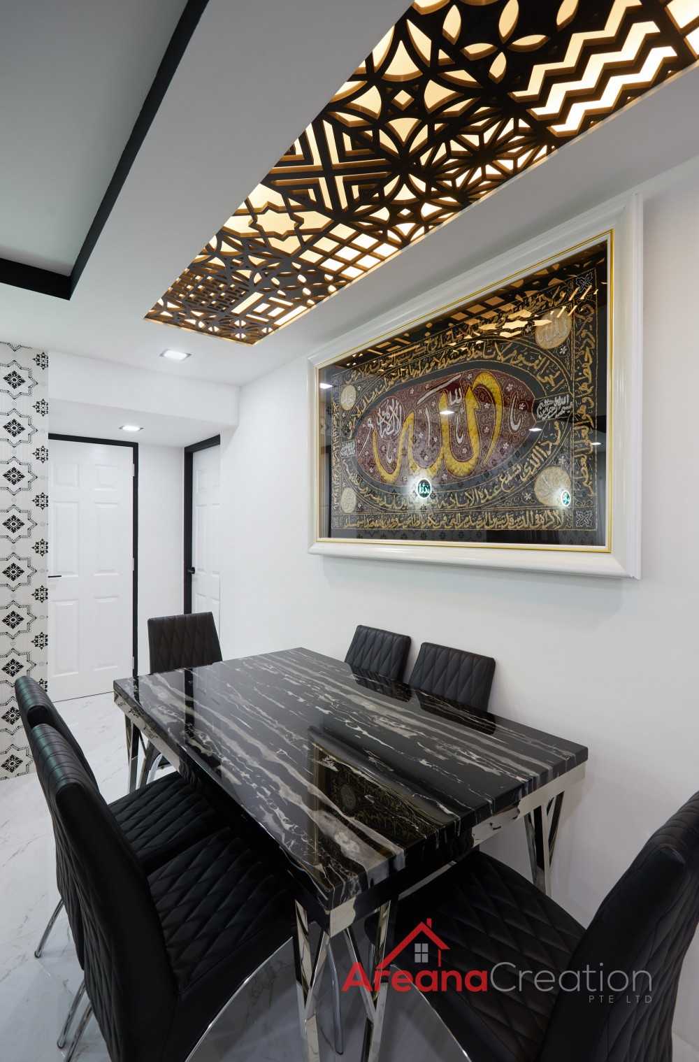 Contemporary Dining Room with Downlights and Dining Table
