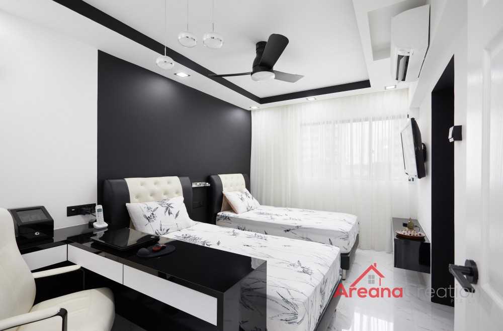 Contemporary Bedroom with Drop Light and Wardrobe