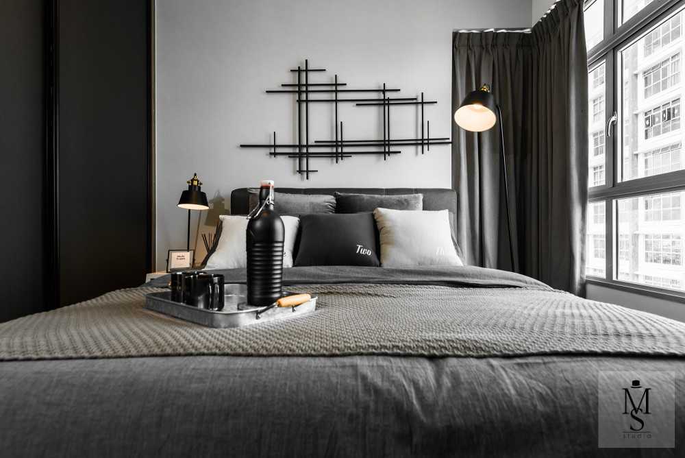 Industrial Bedroom with Vinyl Flooring and Cove Lighting