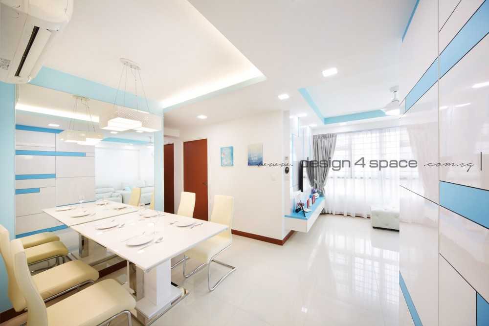 Contemporary Dining Room with Ceiling Light and Dining Table