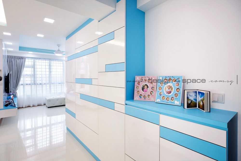 Contemporary Living Room with Countertop and Homogeneous Tiles