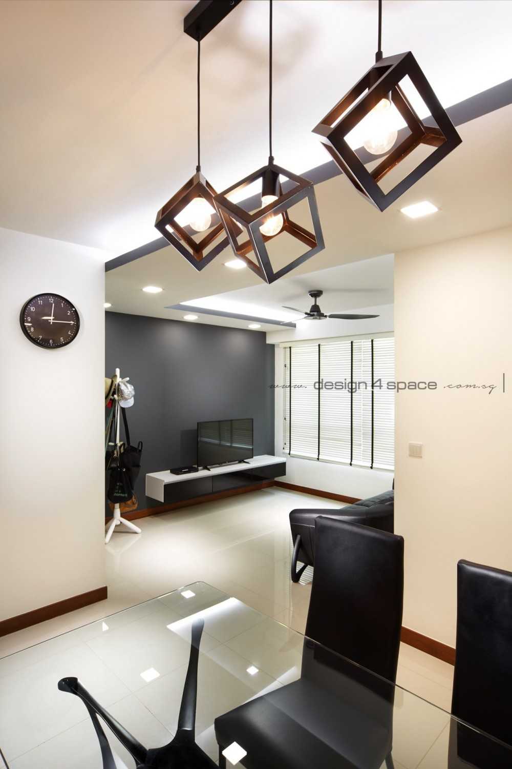Minimalist Living Room with Homogeneous Tiles and TV Console