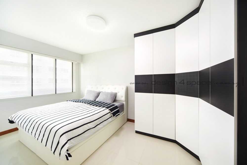 Minimalist Bedroom with Platform Bed and Vinyl Flooring