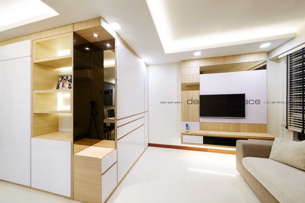 Contemporary Living Room with TV Console and Carpet