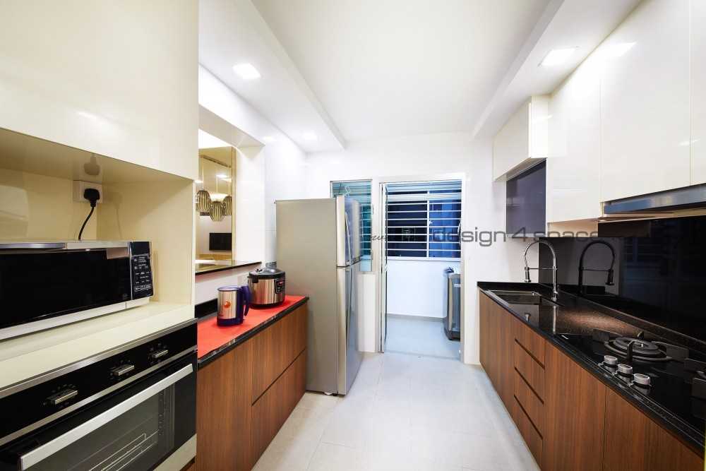 Contemporary Kitchen with Wood Flooring and Kitchen Window