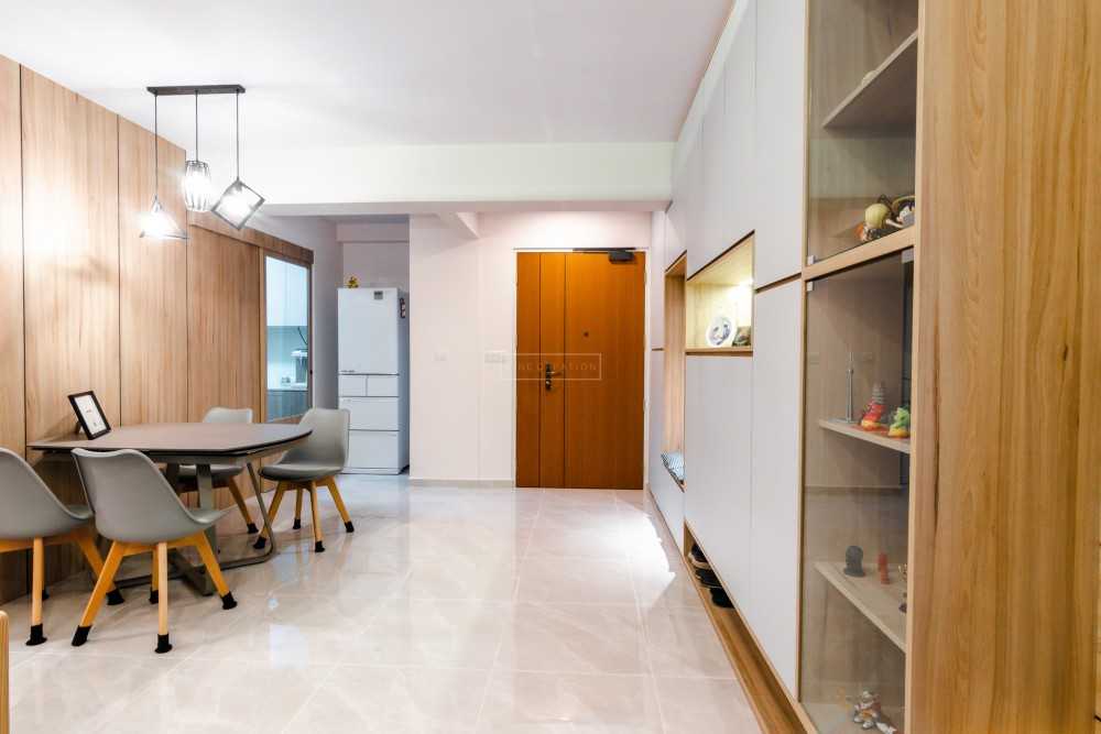 Scandinavian Entryway with Seating Bench and Shoe Rack
