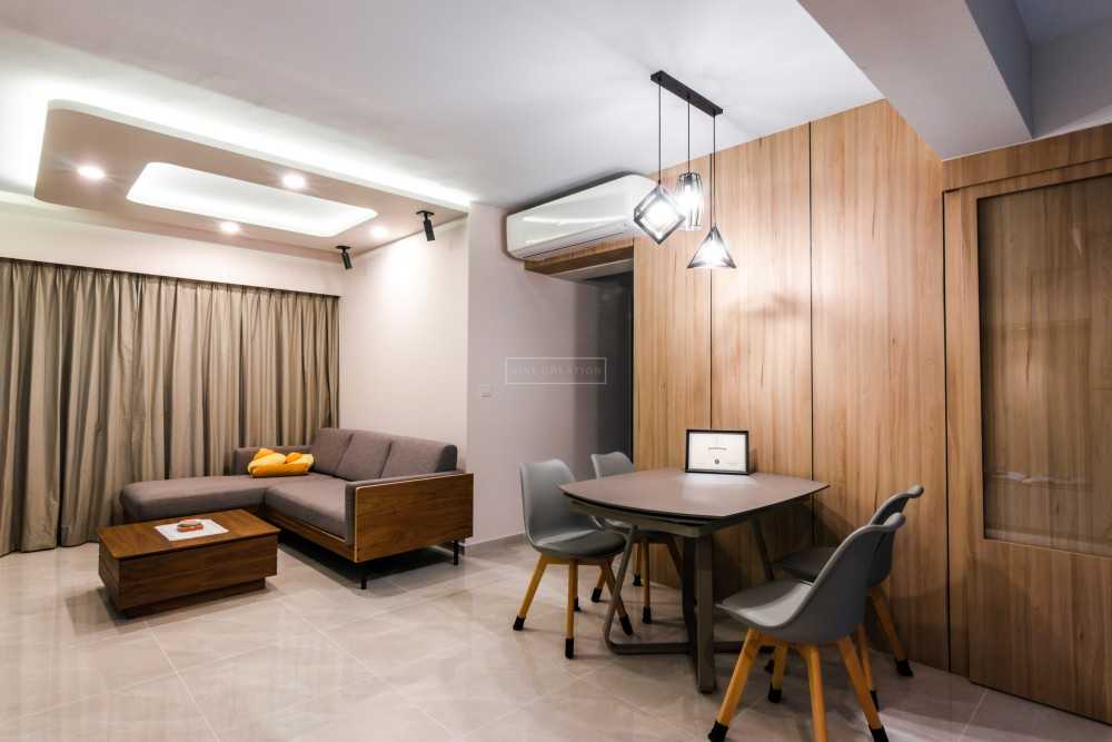 Scandinavian Dining Room with Cove Lighting and Downlights