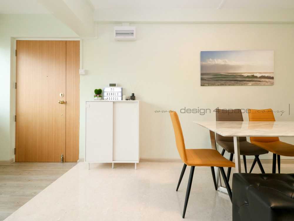 Minimalist Dining Room with Drop Light and Cove Lighting