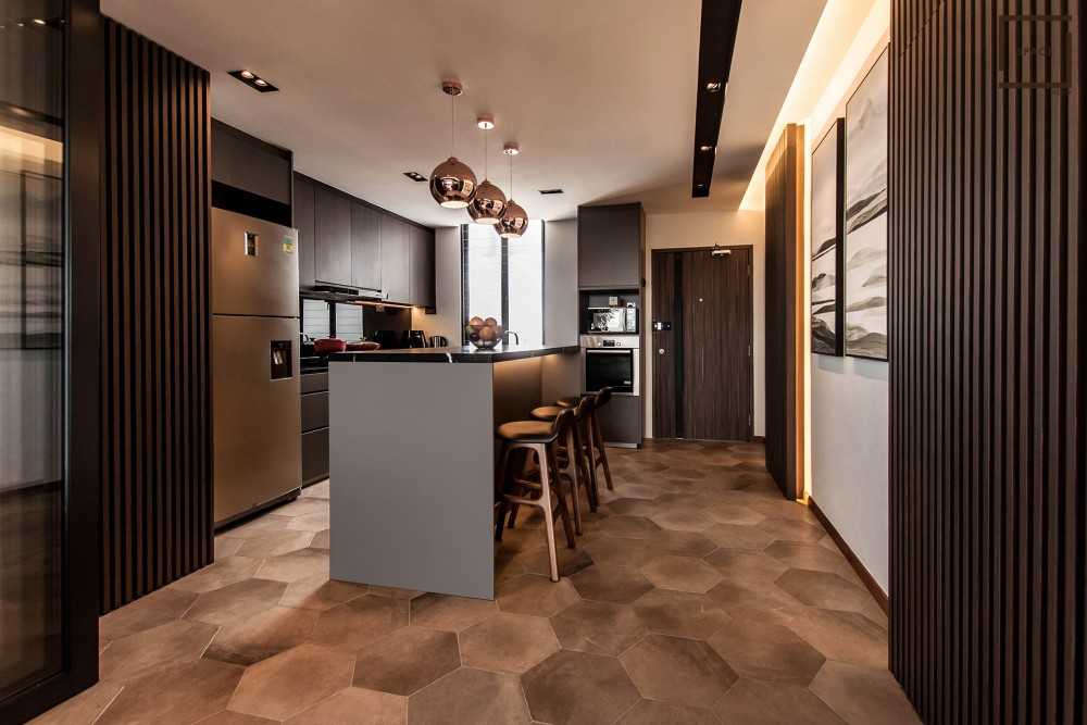Contemporary Kitchen with Open Kitchen and Kitchen Accessories