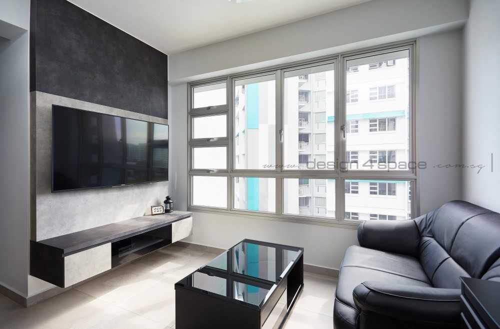 Modern Living Room with TV Console and Feature Wall