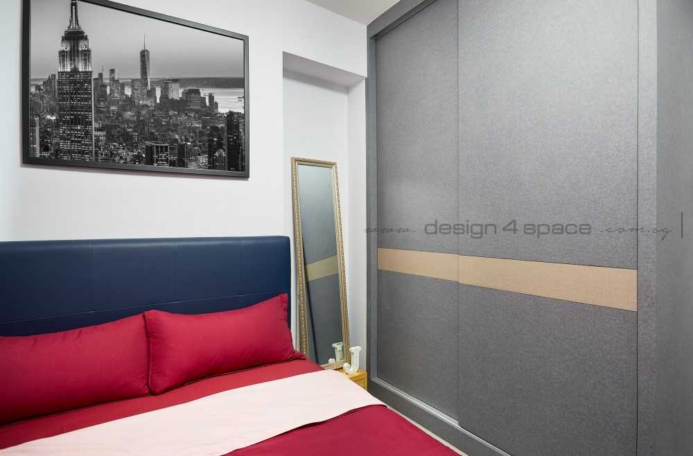 Modern Bedroom with Homogeneous Tiles and Marble Floor