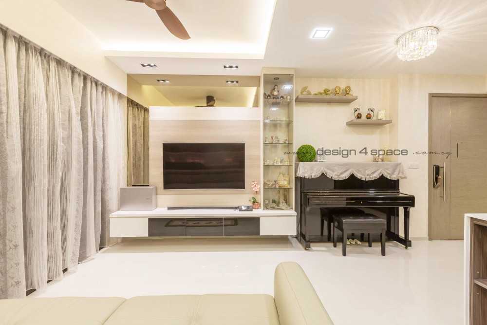 Modern Living Room with Wood Flooring and TV Console