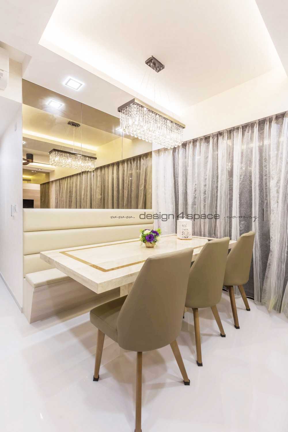 Modern Dining Room with Ceiling Light and Downlights