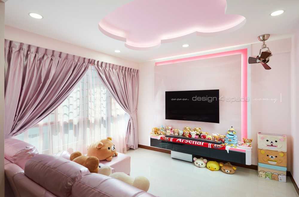 Contemporary Living Room with Wood Flooring and TV Console