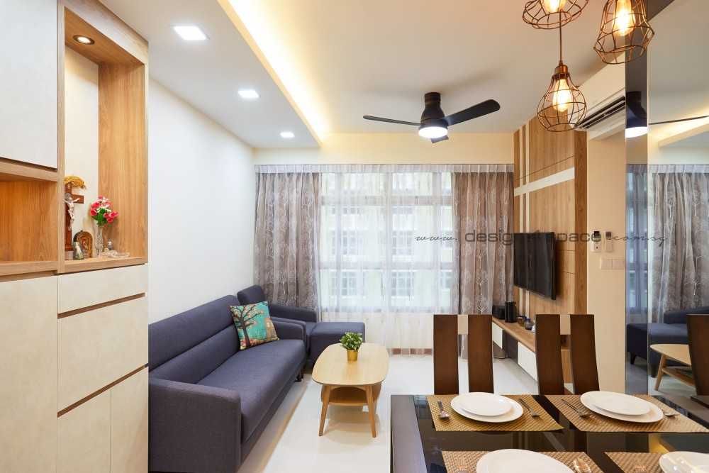 Contemporary Living Room with Wood Flooring and TV Console