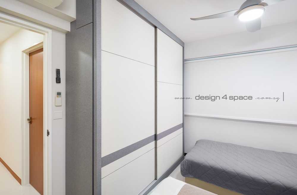 Contemporary Bedroom with Wood Flooring and Wardrobe