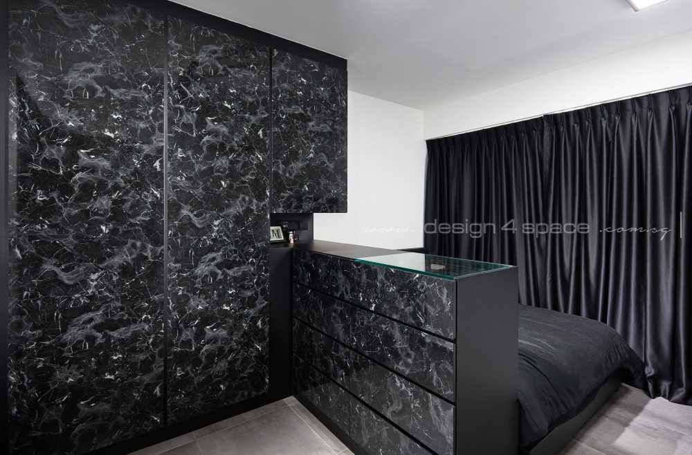 Contemporary Bedroom with Vinyl Flooring and Homogeneous Tiles