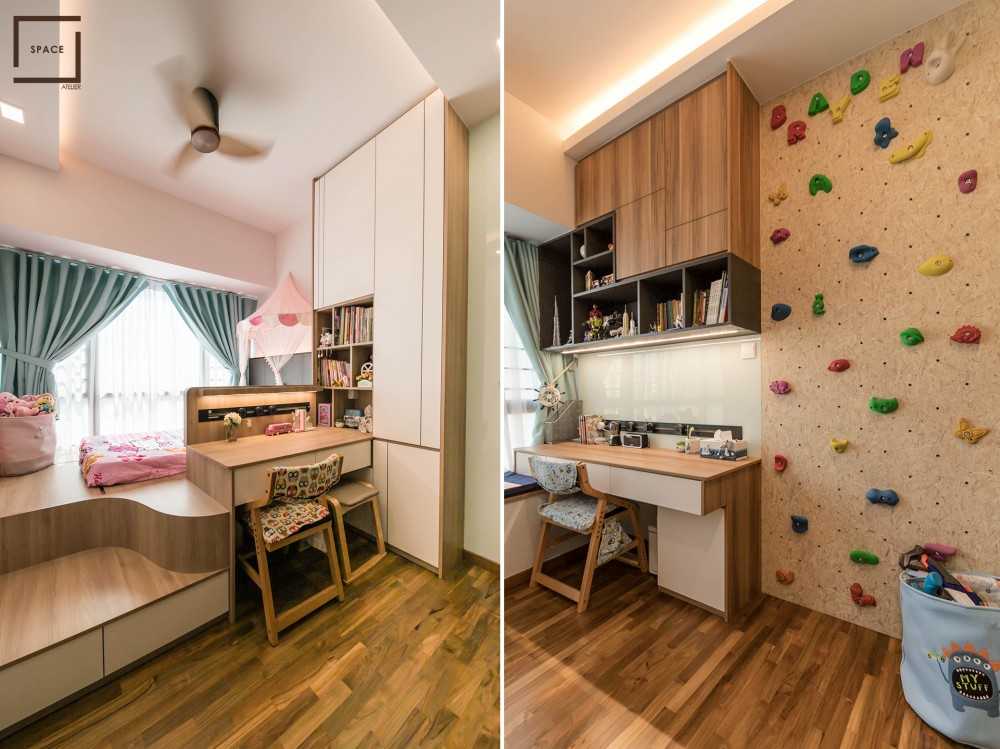 Contemporary Bedroom with Vinyl Flooring and Ceiling Light