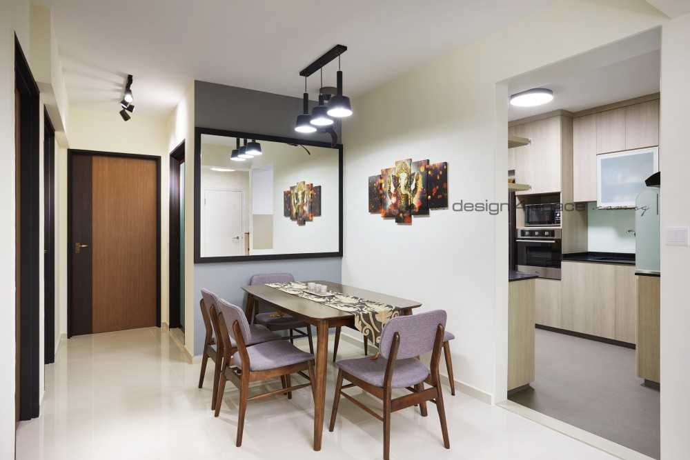 Contemporary Dining Room with Ceiling Light and Dining Table