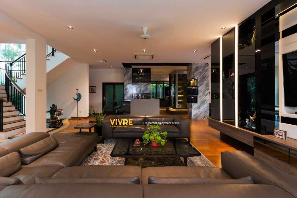 Modern Living Room with Bookshelf and Countertop