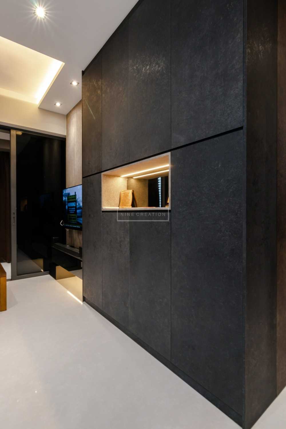Industrial Living Room with Bookshelf and Settee