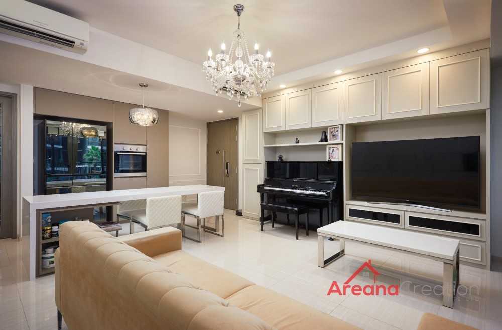 Modern Living Room with Vinyl Flooring and Homogeneous Tiles