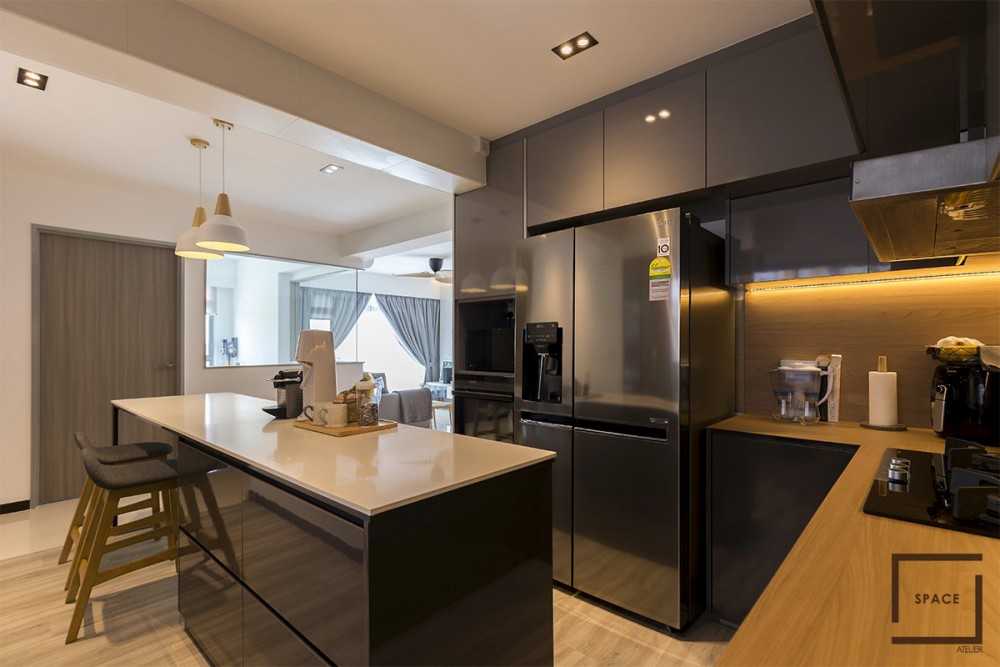 Scandinavian Kitchen with Cupboard and Open Kitchen