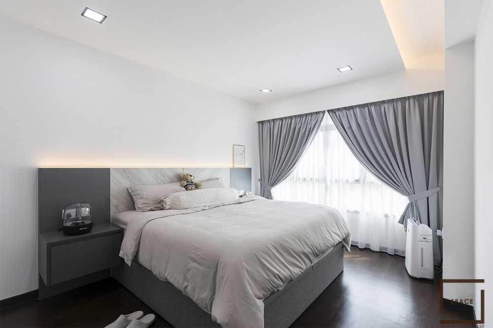 Scandinavian Bedroom with Wardrobe and Queen Bed
