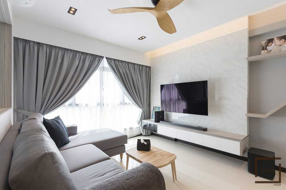 Scandinavian Living Room with TV Console and Sofa