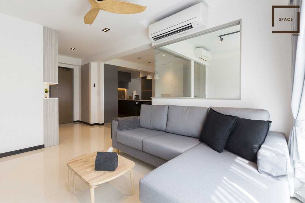 Scandinavian Living Room with TV Console and Sofa