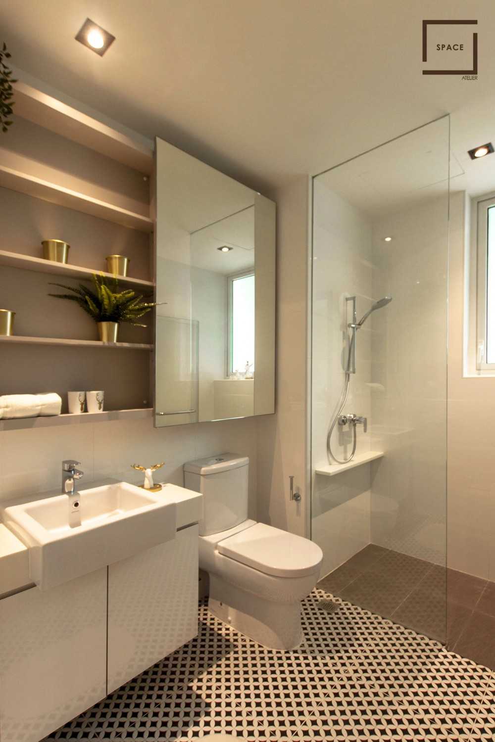 Contemporary Bathroom with Mirror and Bathroom Mirrors